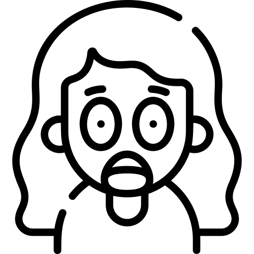 Shocked long hair emoji shocked icon