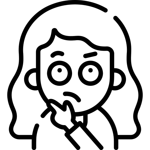 Thinking smileys emoji long hair icon