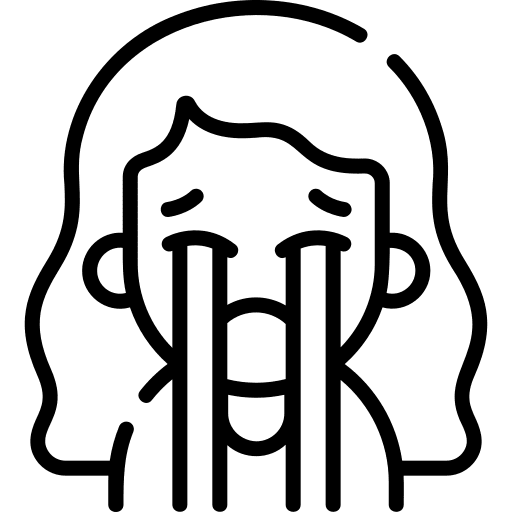 Crying smileys curly hair crying icon