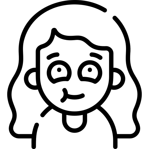 Full mouth woman emoji long hair icon