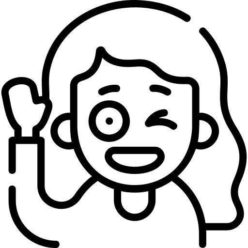 Hello smileys long hair hand icon