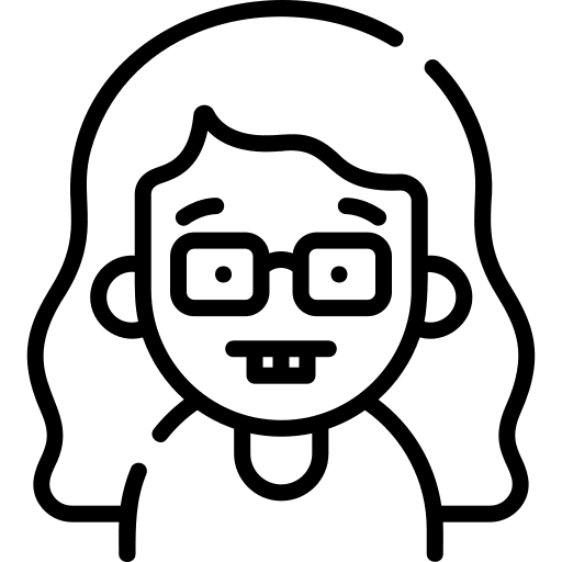 Nerd woman nerd long hair icon