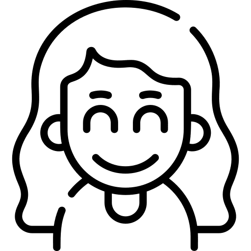 Satisfied emoji curly hair long hair icon