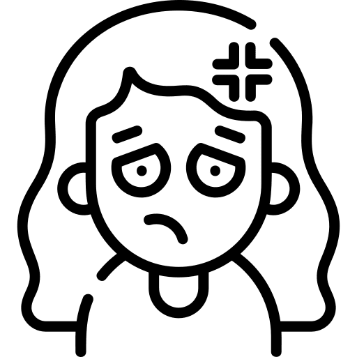 Upset woman curly hair long hair icon