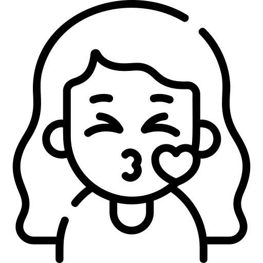 Kiss long hair smileys woman icon