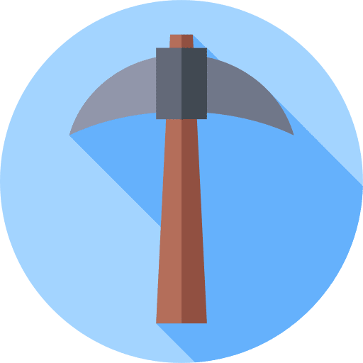 Pickaxe construction dig pick hammer icon
