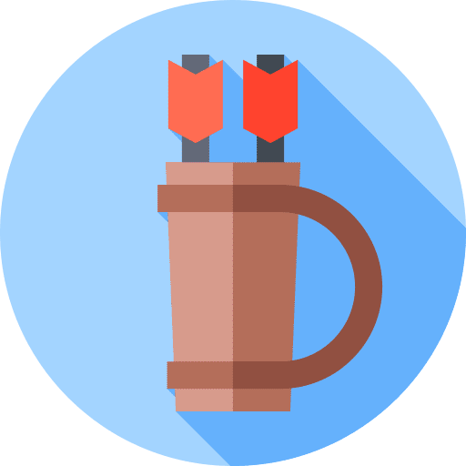 Quiver archery bow and arrow quiver icon