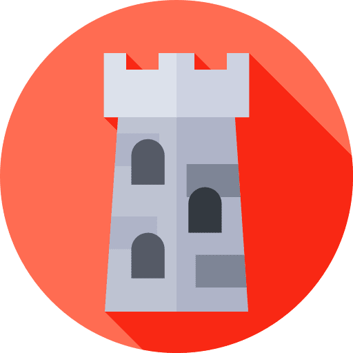 Tower fortress medieval tower icon