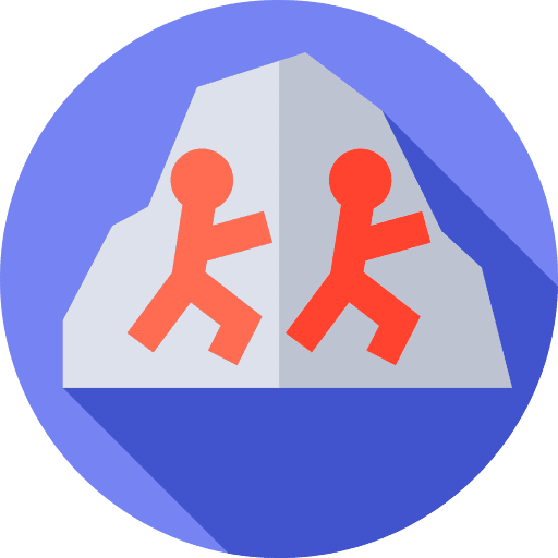 Cave painting mountain cave painting rock icon