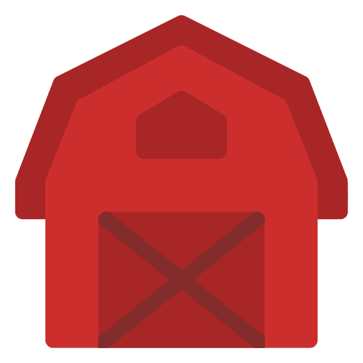 Farm house barn architecture and city farming icon