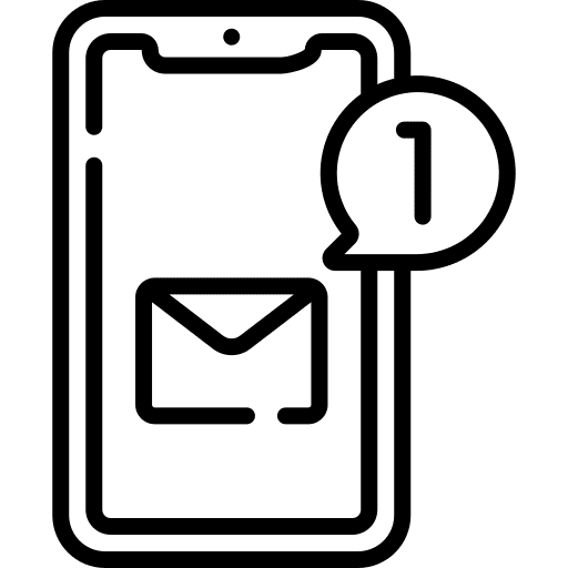 Email letter interface notification icon