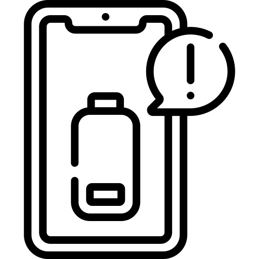 Low battery battery cellphone mobile icon