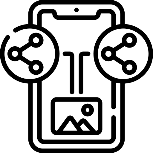 Sharing cellphone technology social media icon