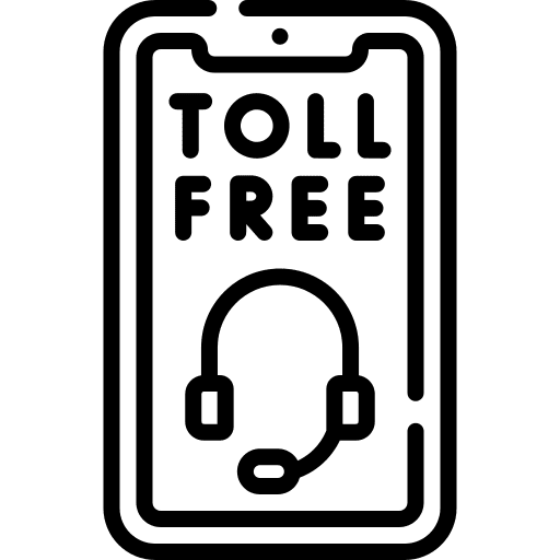 Toll free help customer support smartphone icon