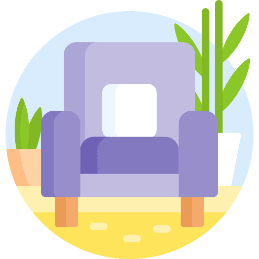 Armchair comfortable plant pot home decoration icon