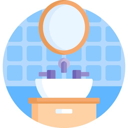 Bathroom hygiene mirror sink icon