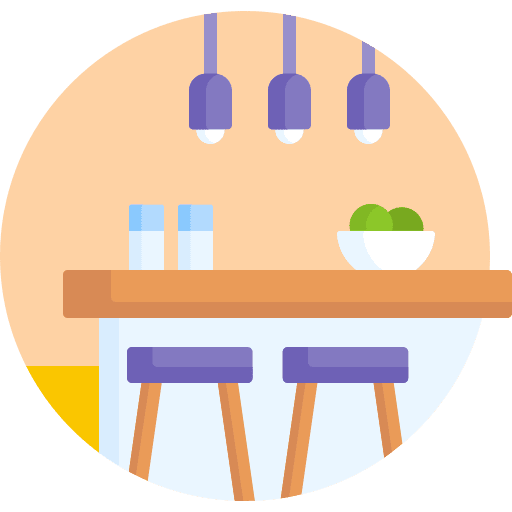 Kitchen hanging furniture and household countertop icon