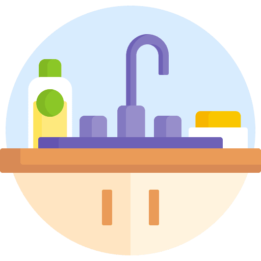 Kitchen sink washbasin washing countertop icon