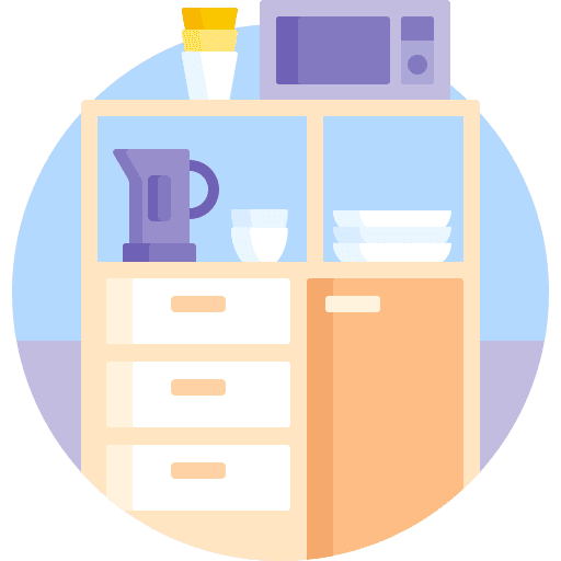 Pantry furniture and household microwave oven kitchenware icon