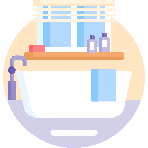 Bathtub wellness towel hygiene icon