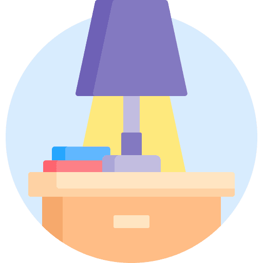 Table lamp illumination electronics furniture and household icon