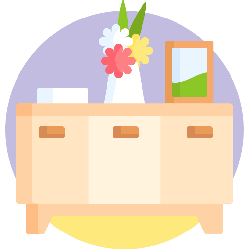 Cabinet home decoration flower pot interior design icon