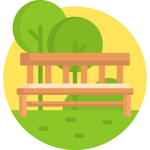 Garden tree seat architecture and city icon