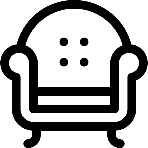 Armchair living comfortable interior decoration icon