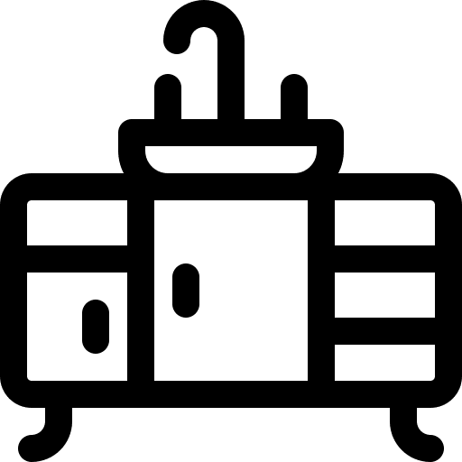 Sink furniture bathroom cabinet cupboard icon