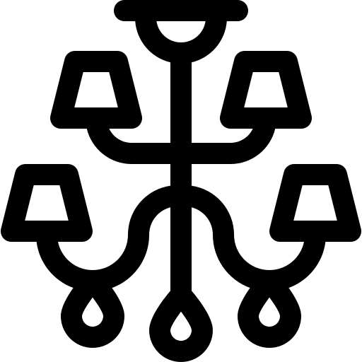 Chandelier home furniture and household decoration icon