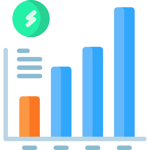 Diagram bar graph electricity business and finance icon