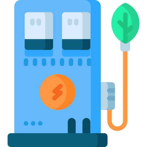 Charging station transportation charging ecology and environment icon