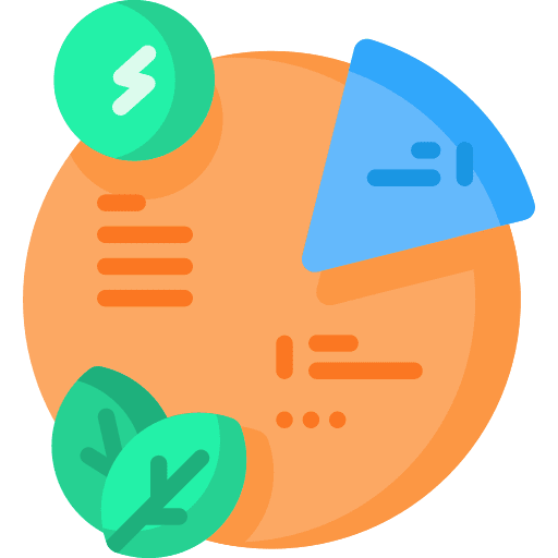Diagram eco business and finance leaf icon
