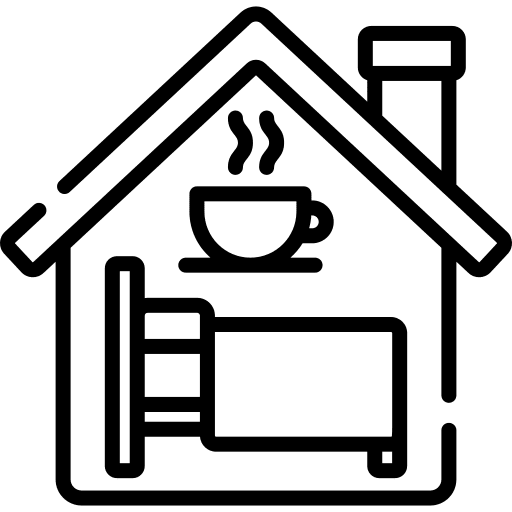 B&b dining bed and breakfast travel icon