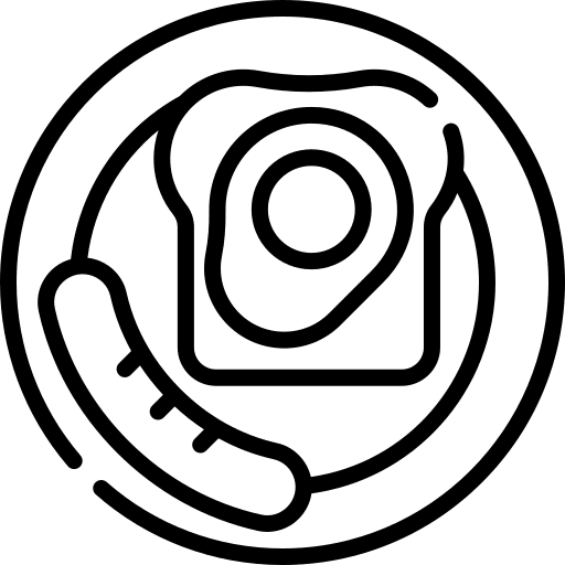 Breakfast food and restaurant sausage breakfast icon