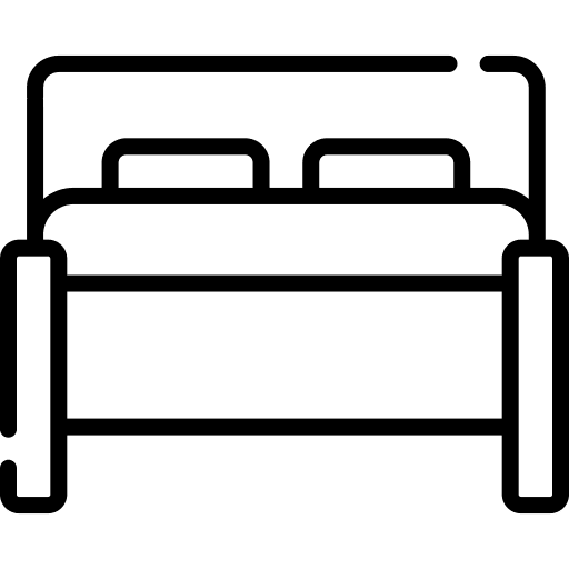 Double bed sleep rest bedroom icon