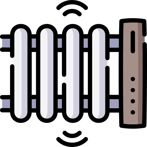 Heater connected home automation electric icon