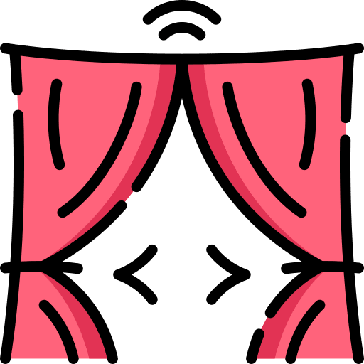 Smart curtain voice control window technology icon