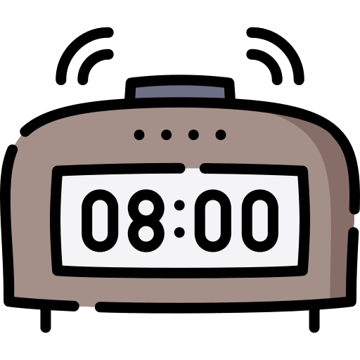 Digital clock time and date digital clock alarm icon