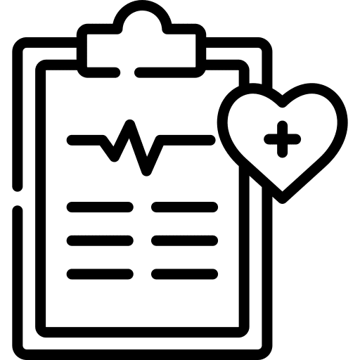 Diagnosis medical record heart health report icon