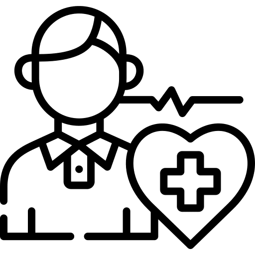 Healthcare patient pulse people icon