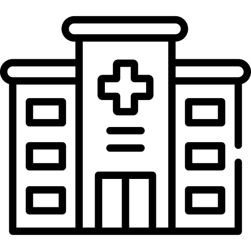 Hospital urban hospital healthcare icon