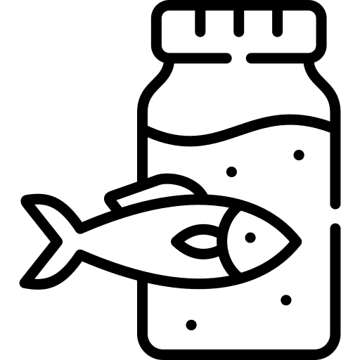 Fish oil nutrition medicine bottle icon