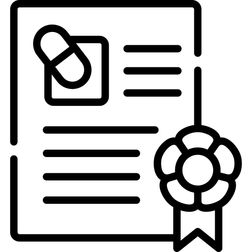 Certificate medication medicine certification icon