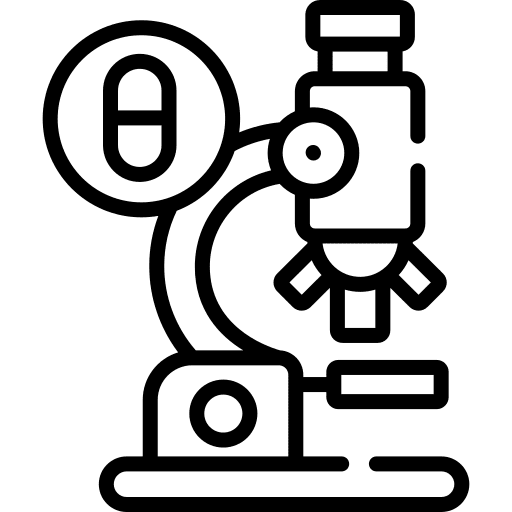 Microscope observation tools and utensils education icon