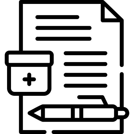 Prescription healthcare and medical prescription bottle icon