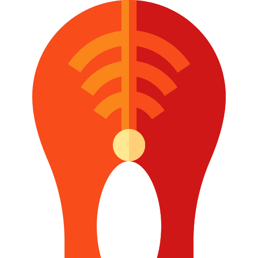 Salmon vegetarian healthy food organic icon