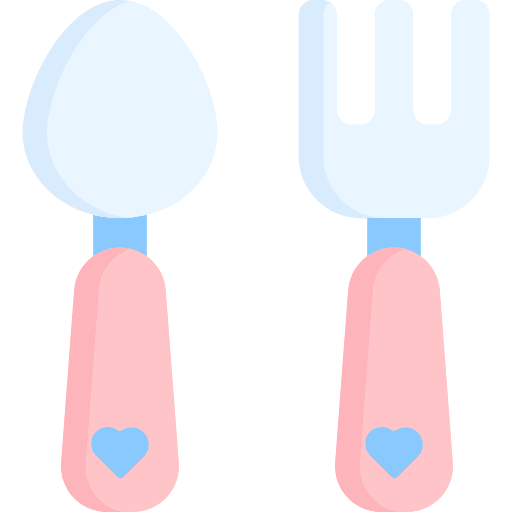 Baby cutlery food set children icon