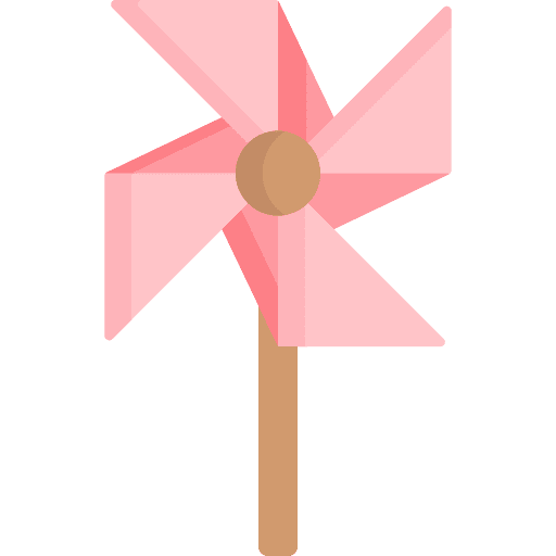 Pinwheel windmill children paper icon