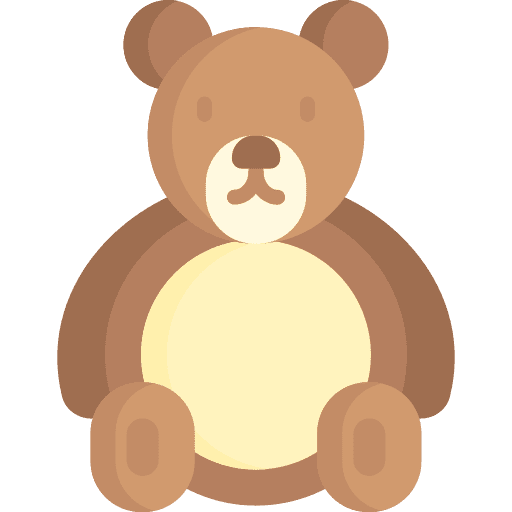 Teddy bear fluffy childhood kid and baby icon